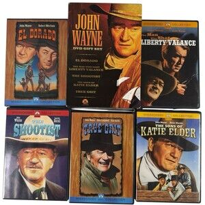John Wayne 5 DVD Discs Gift Set Movies El Dorado Liberty Valance Shootist & More